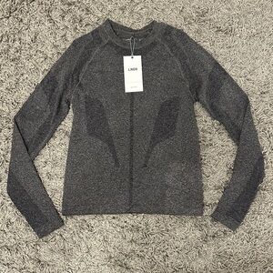 LNDR Men’s Steel Tech Tee Long Sleeve Fitted Charcoal Marl Size S-M Brand New